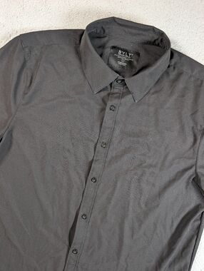 BYLT Riviera Shirt Mens L Black Short Sleeve Button Down
